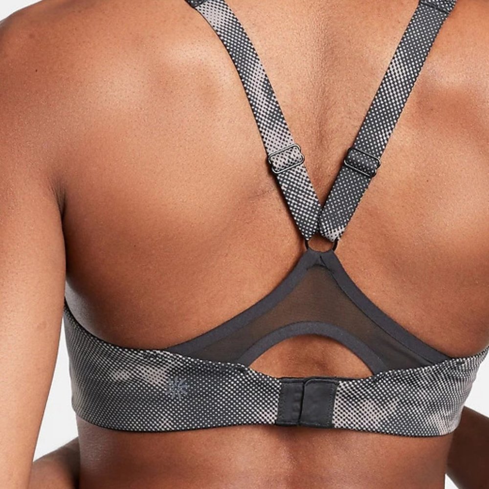 Athleta Advance Printed Bra B-DD size 34DD Nebula Black - Picture 3 of 3